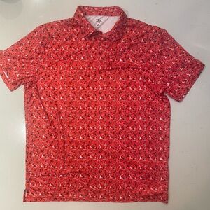 1764 men’s Performance 2XL Golf polo shirt red sail boat all over print AOP